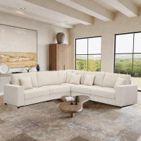 Latitude Run® 117" Modular Sectional Sofa,L-Shaped Minimalist Down-Filled Sofas Couches