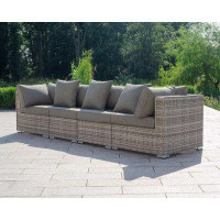 Latitude Run® Outdoor Furniture, Patio Sofa 4 Seater Chair In Brown