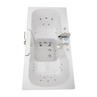 Ella Walk In Baths Tub4Two 32"×60" Hydro+Air+Independent Foot Massage Acrylic Two Seat Walk in Tub, Heated Seats