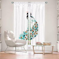 East Urban Home Lined Window Curtains 2-panel Set for Window by Marci Cheary - Peacock II