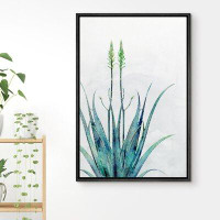 IDEA4WALL IDEA4WALL Framed Canvas Print Wall Art Snake Plant On Grey Background Floral Flower Illustrations Modern Art R