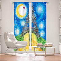 East Urban Home Lined Window Curtains 2-panel Set for Window Size by nJoy Art - Paris At Night
