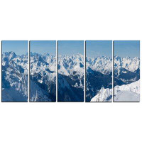 Design Art French Alps Panorama 5 Piece Photographic Print on Wrapped Canvas Set
