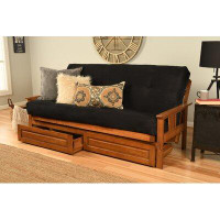 The Twillery Co. Stratford Full-Size Futon Frame Includes Storage Drawers and Mattress