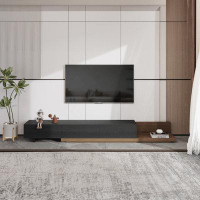 Latitude Run® White Color Modern Minimalist Walnut Wood TV Stand 78.7 X 16.5 X 12.5 In-12.5" H x 78.7" W x 16.5" D
