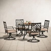 Lark Manor Round 4 - Person 37'' Long Dining Set with Cushions