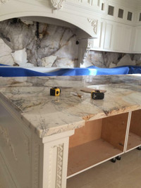 Kitchen Countertop with Granite and Quartz $25 per sqft labor
