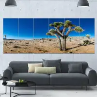 Design Art 'Joshua Tree in Open Desert'  6 Piece Photographic Print Set on Canvas