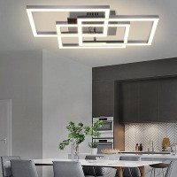Brayden Studio Modern Colour-changing Led Ceiling Lamp With Remote Control, Chrome-plated Metal Acrylic