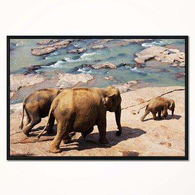 East Urban Home 'Parade of Elephants in Sri Lanka' Framed Photographic Print on Wrapped Canvas in Arts & Collectibles