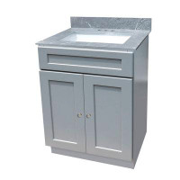 Wrought Studio Ansu 24" Grey Shaker Bathroom Vanity Cabinet with Grey Top