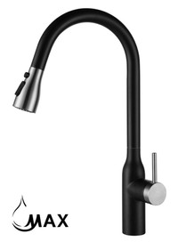 High-Arc Pull-Out Kitchen Faucet Single Handle 18 Matte Black,Brushed Nickel Finish
