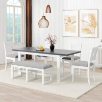 Latitude Run® Modern 78Inch 6-Piece Extendable Dining Table Set