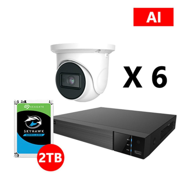 Promotion! EYEONET 8CH 4K AI PERIMETER IP TURRET PACKAGE (FDNV63108-8P-N2-2T+FDIP619E8W-28-4K-AIX6) in Security Systems
