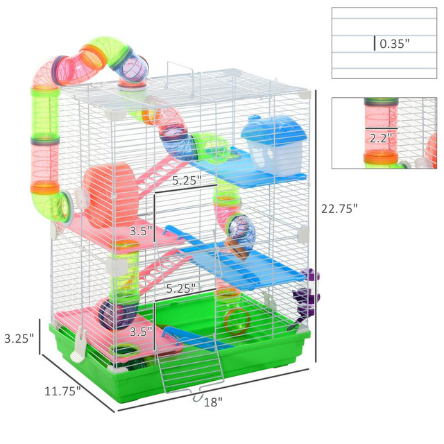 Hamster cage 18" x 11.75" x 22.75" green in Accessories - Image 3