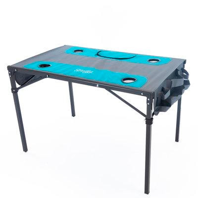 CREATIVE OUTDOOR DISTRIBUTOR Ice Box Cooler Folding Table: Teal in Other
