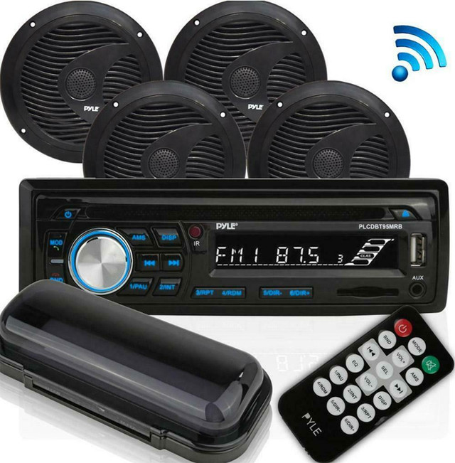 MARINE STEREO RECEIVER WITH FOUR 6.5-INCH SPEAKERS - Available in Black or White with accessory kit included! Only $239! in Audio & GPS - Image 3
