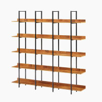 Latitude Run® 5 Tier Bookcase Home Office Open Bookshelf, Shelf with Metal Frame