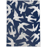 East Urban Home PEACE DOVES NAVY Laundry Mat By East Urban Home