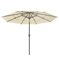 Arlmont & Co. Genter 8'' Square Lighted Beach Sunbrella Umbrella