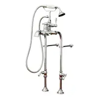 Strom Living Thermostatic Freestanding British Telephone Tub Faucet with 24" Supply Lines and Handheld Shower
