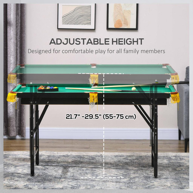 Pool Table 55.1" x 23.6" x 29.5" Green in Exercise Equipment - Image 4