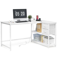 Ebern Designs Smotherman 55.1'' W L-Shaped Executive Desk
