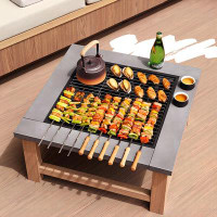 Latitude Run® Haouli 16.93" H x 25.98" W Steel Charcoal Wood Burning Outdoor Fire Pit Table