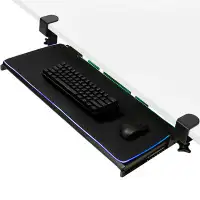 Vivo VIVO Clamp-On Computer Keyboard And Mouse Under Desk Slider Tray With RGB Pad
