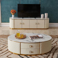 STAR BANNER Pedestal Coffee Table with Storage