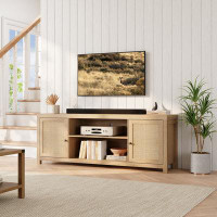 Bay Isle Home™ 66"l Rattan Tv Console Entertainment Centre With Adjustable Shelf