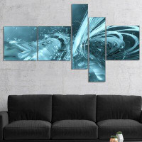 Made in Canada - East Urban Home 'Fractal 3D Light Blue Collision' Graphic Art Print Multi-Piece Image on Canvas
