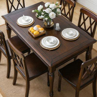 Canora Grey American retro all solid wood dining table and chair combination home small rectangular