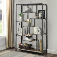Williston Forge Pasadera 74.75" Height Metal Open-Back Bookcase