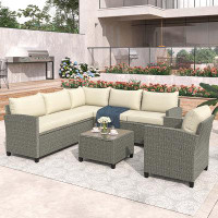 Wildon Home® Patio Furniture Set, 5 Piece Outdoor Conversation Set,With Coffee Table, Cushions And Single Chair
