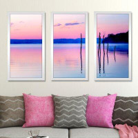 Picture Perfect International Beautiful Lake View - 3 Piece Picture Frame Photograph Print Set on Acrylic