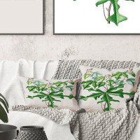 East Urban Home Square,Vintage Drawing Of Wild Plants - Traditional Printed Throw Pillow