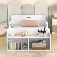 Isabelle & Max™ Twin Size Floor Bed With Storage Footboard And Guardrail