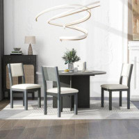 Latitude Run® TREXM 5-Piece Retro Functional Dining Set, 1 Extendable Table With A 16-Inch Leaf And 4 Upholstered Chairs