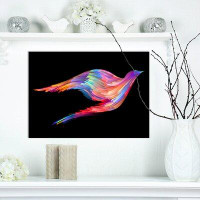 Made in Canada - East Urban Home Designart 'Colourful Flying Birds' Digital Art on wrapped Canvas