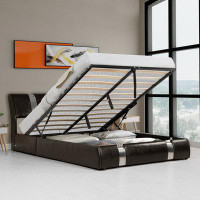 Wrought Studio Queen Size Lift Up Storage Bed Frame With Stainless Steel Sheet