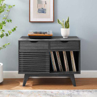 Modway Render Vinyl Record Display Stand In Oak