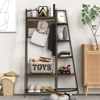 17 Stories Iron Hall Tree with Bench and Shoe Storage