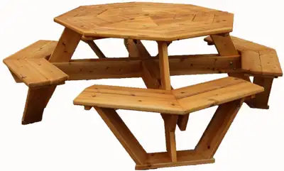 Canadian Made Local Cedar Octagon Picnic Table