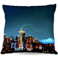 East Urban Home Couch Seattle Skyline Sports 12th Man Throw Pillow