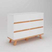 Ebern Designs Wood Storage Dresser With 6 Drawers