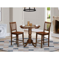 Charlton Home Speights 4 - Person Counter Height Rubberwood Solid Wood Dining Set