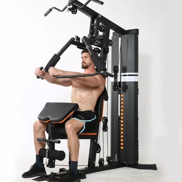NEW HOME GYM SYSTEM MULTIFUNCTION WORKOUT STATION WEIGHT TRAINING 165LB RESISTANCE 127545 in Exercise Equipment in Alberta - Image 4