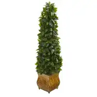 House of Hampton 38" Artificial Sweet Bay Topiary in Planter