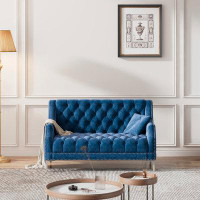 Winston Porter 55.5" Modern Sofa Dutch Plush Upholstered Sofa With Metal Legs